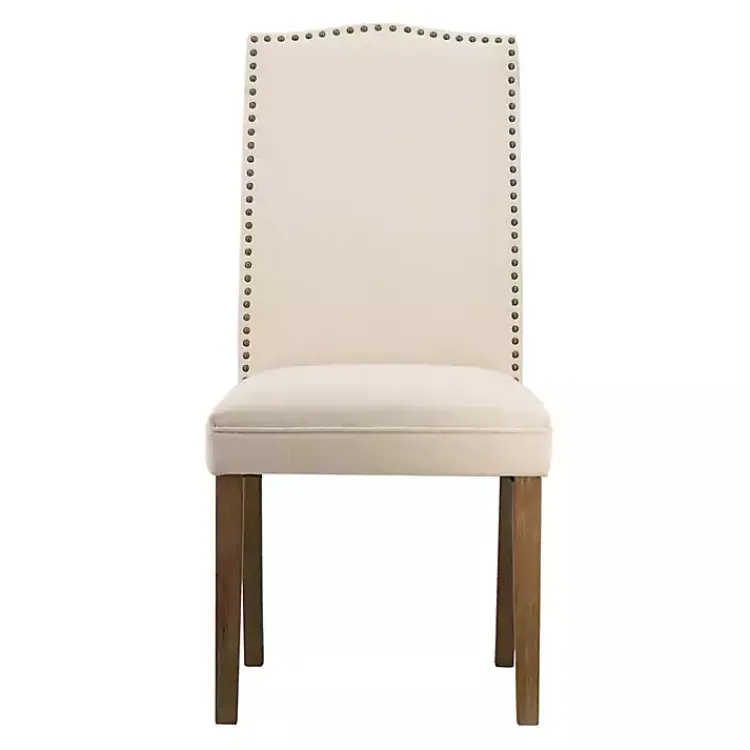 Kirklands Home Cream Upholstered Armless Dining Chairs, Set of 2 Ivory