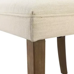 Kirklands Home Cream Upholstered Armless Dining Chairs, Set of 2 Ivory