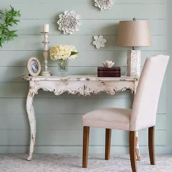 Kirklands Home Cream Upholstered Armless Dining Chairs, Set of 2 Ivory