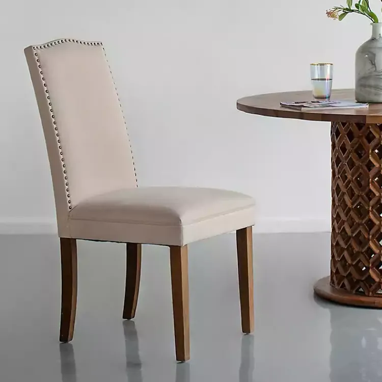 Kirklands Home Cream Upholstered Armless Dining Chairs, Set of 2 Ivory
