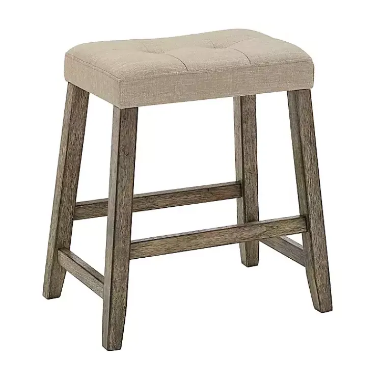 Kirklands Home Cream Upholstered Chandler Counter Stools, Set of Ivory Clearance