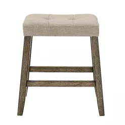 Kirklands Home Cream Upholstered Chandler Counter Stools, Set of Ivory Clearance