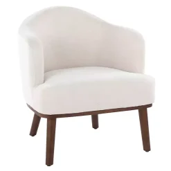 Kirklands Home Cream Upholstered Midcentury Modern Accent Chair Ivory Online