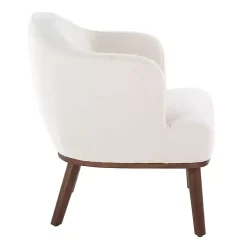 Kirklands Home Cream Upholstered Midcentury Modern Accent Chair Ivory Online
