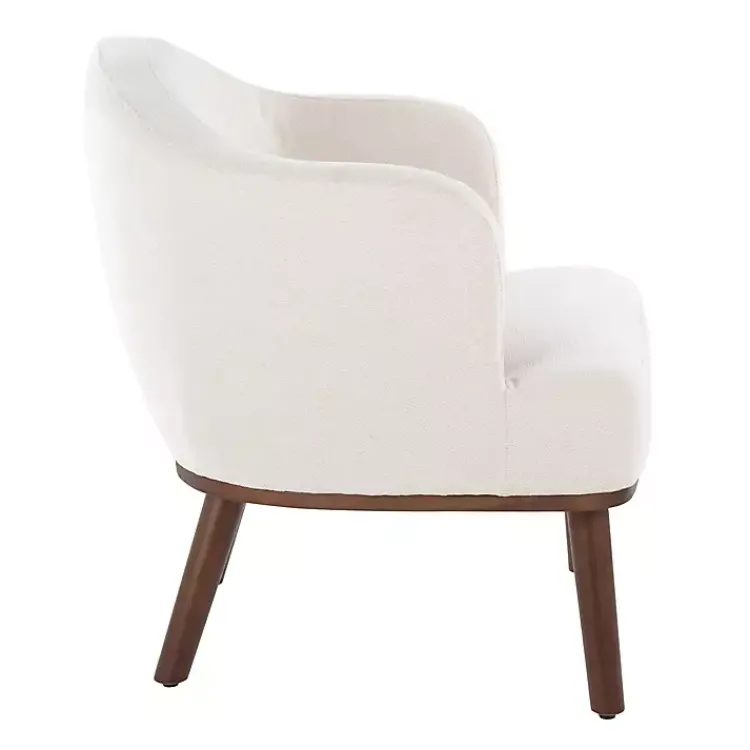 Kirklands Home Cream Upholstered Midcentury Modern Accent Chair Ivory Online
