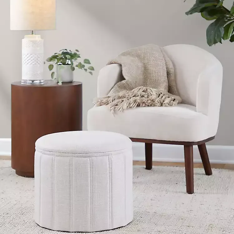 Kirklands Home Cream Upholstered Midcentury Modern Accent Chair Ivory Online