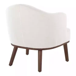 Kirklands Home Cream Upholstered Midcentury Modern Accent Chair Ivory Online