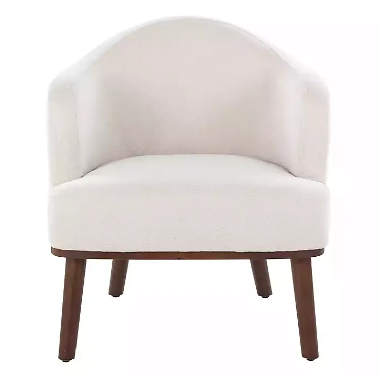Kirklands Home Cream Upholstered Midcentury Modern Accent Chair Ivory Online