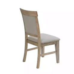 Kirklands Home Cream Upholstered Rustic Dining Chairs, Set of 2 Tan Outlet