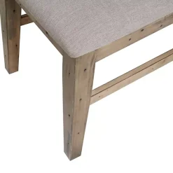 Kirklands Home Cream Upholstered Rustic Dining Chairs, Set of 2 Tan Outlet