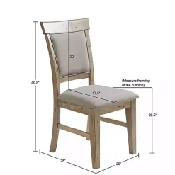 Kirklands Home Cream Upholstered Rustic Dining Chairs, Set of 2 Tan Outlet