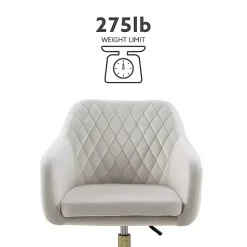Kirklands Home Cream Upholstered Tufted Swivel Office Chair Ivory Sale