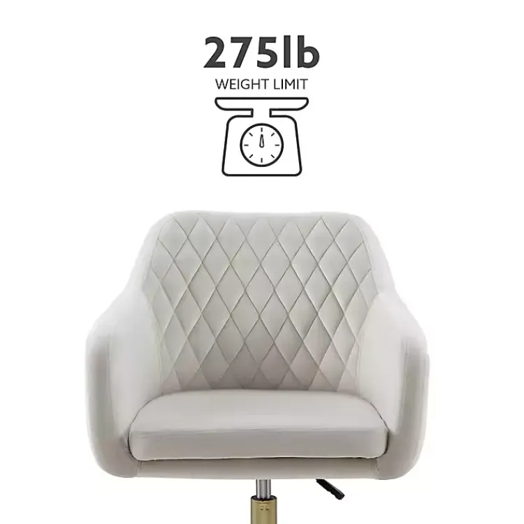 Kirklands Home Cream Upholstered Tufted Swivel Office Chair Ivory Sale
