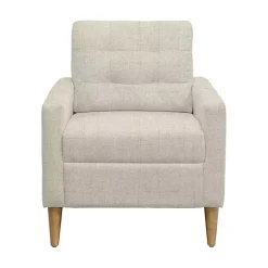 Kirklands Home Cream Upholstered Tufted Dani Accent Chair White New