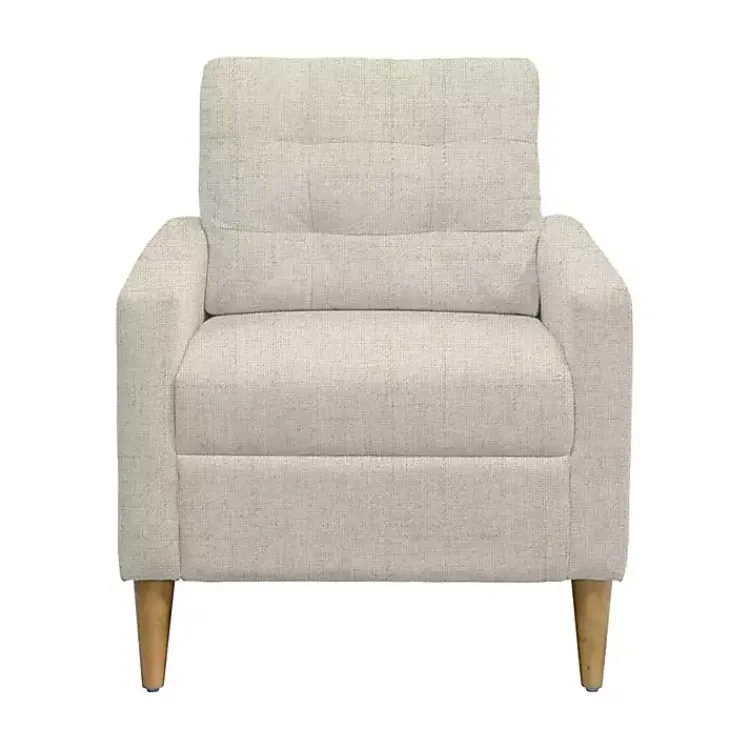 Kirklands Home Cream Upholstered Tufted Dani Accent Chair White New