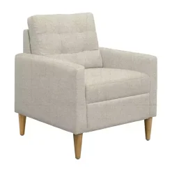 Kirklands Home Cream Upholstered Tufted Dani Accent Chair White New