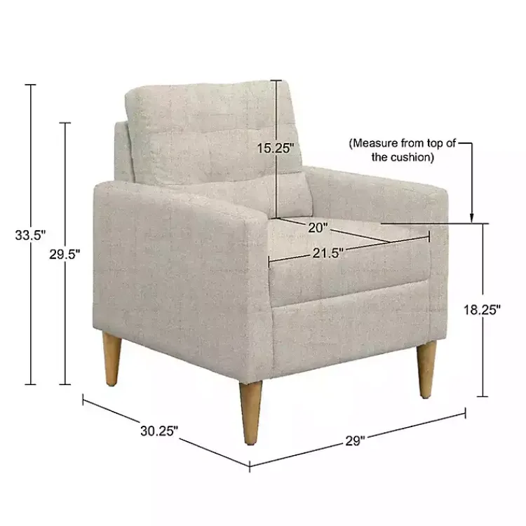 Kirklands Home Cream Upholstered Tufted Dani Accent Chair White New