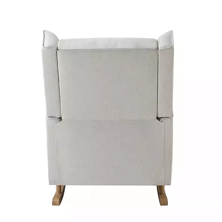 Kirklands Home Cream Upholstered Wingback Rocking Chair Ivory Sale