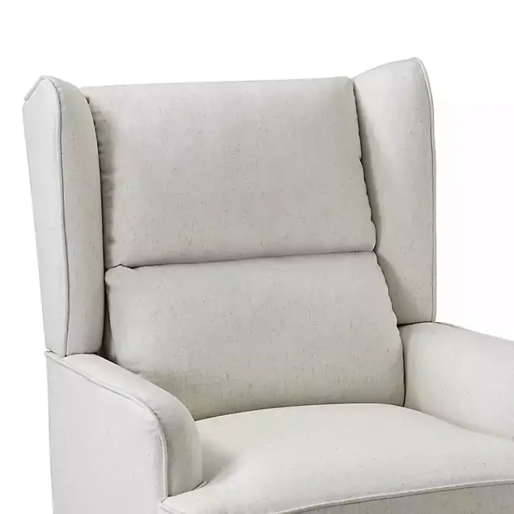 Kirklands Home Cream Upholstered Wingback Rocking Chair Ivory Sale