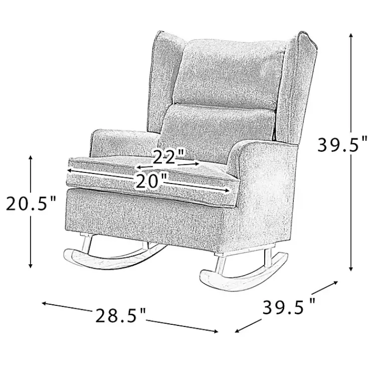 Kirklands Home Cream Upholstered Wingback Rocking Chair Ivory Sale