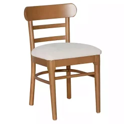 Kirklands Home Cream Upholstered Wood Dining Chairs, Set of 2 White Online