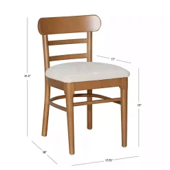 Kirklands Home Cream Upholstered Wood Dining Chairs, Set of 2 White Online