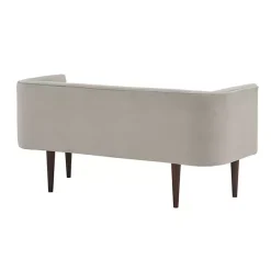 Kirklands Home Cream Velvet Low Back Transitional Settee Ivory Best