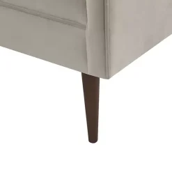 Kirklands Home Cream Velvet Low Back Transitional Settee Ivory Best
