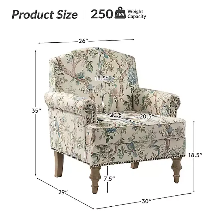 Kirklands Home Cream Vintage Birds Traditional Accent Chair Sale