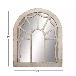 Kirklands Home Cream Vintage Fir Wood Arch Framed Mirror Clearance