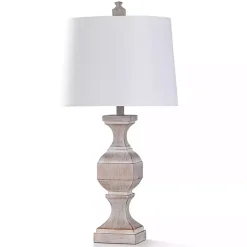 Kirklands Home Cream Washed Stone Malta Table Lamp White Clearance