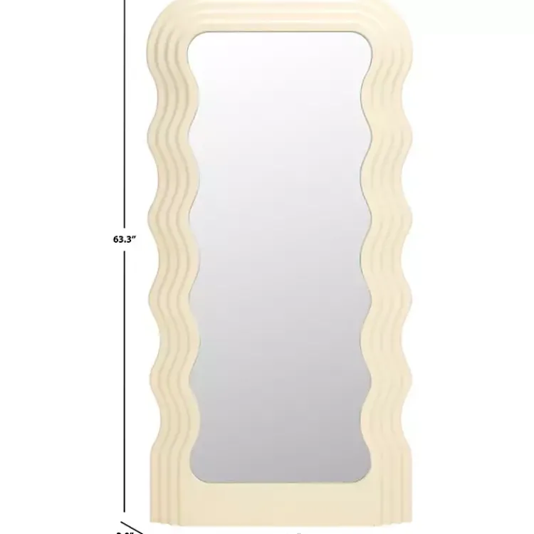 Kirklands Home Cream Wavy Mayha Leaner Mirror White Hot