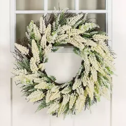 Wreaths>Kirklands Home Cream Wheat Spiral Wreath Ivory