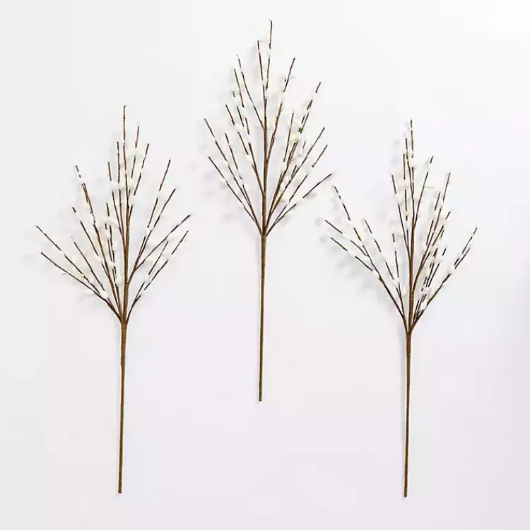 Stems & Bouquets>Kirklands Home Cream Willow Stems, Set of 3 Ivory