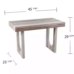 Kirklands Home Cream Wood Faux Marble Desk Discount