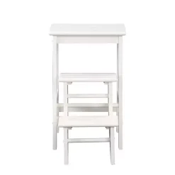Kirklands Home Cream Wooden 3-Level Step Stool Ivory Discount