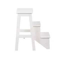 Kirklands Home Cream Wooden 3-Level Step Stool Ivory Discount