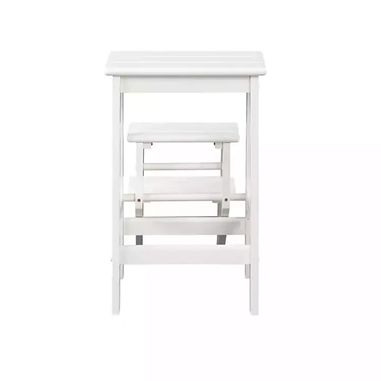 Kirklands Home Cream Wooden 3-Level Step Stool Ivory Discount