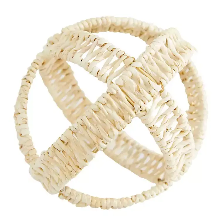 Bowl Filler>Kirklands Home Cream Woven Decorative Orbs, Set of 3 White