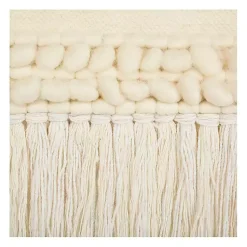 Kirklands Home Cream Woven Fringe Macrame Wall Hanging Ivory New