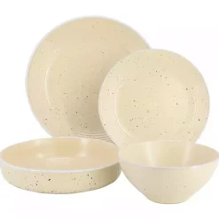 Kirklands Home Cream Emilia Stoneware 16pc. Dinnerware Set Yellow Hot
