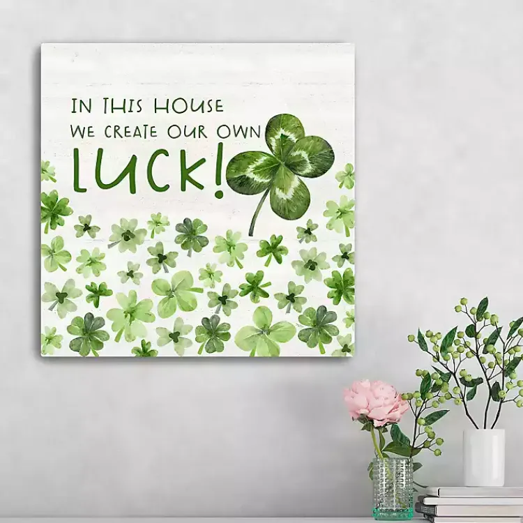St Patricks Day Decorations>Kirklands Home Create Our Own Luck Canvas Art Print