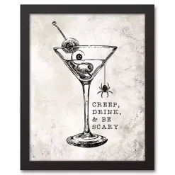 Halloween>Kirklands Home Creep Drink And Be Scary Framed Canvas Art Print