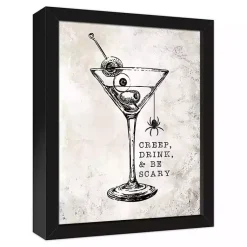 Halloween>Kirklands Home Creep Drink And Be Scary Framed Canvas Art Print