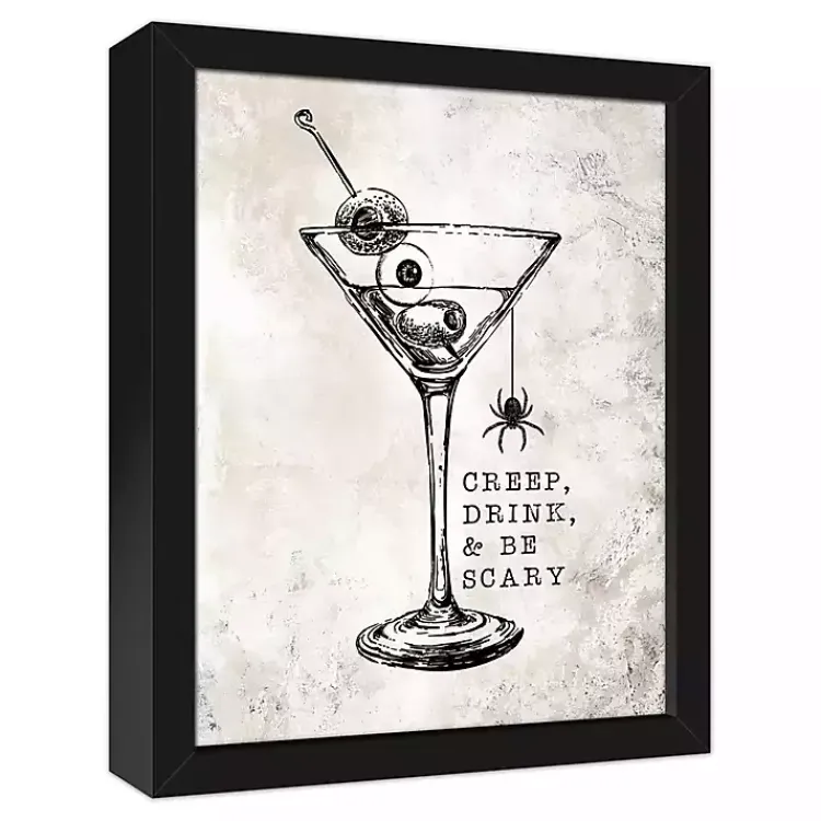 Halloween>Kirklands Home Creep Drink And Be Scary Framed Canvas Art Print