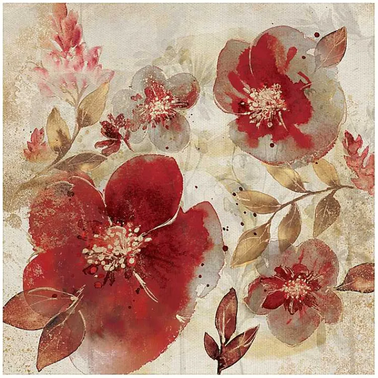 Kirklands Home Crimson Petals Wrapped Canvas Art Print Outlet