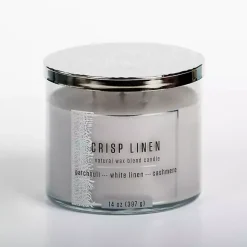 Candles>Kirklands Home Crisp Linen Jar Candle Gray