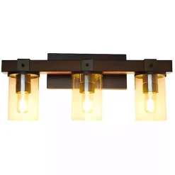Kirklands Home Crossbeam Vanity Flushed Mount Shade Brown Hot