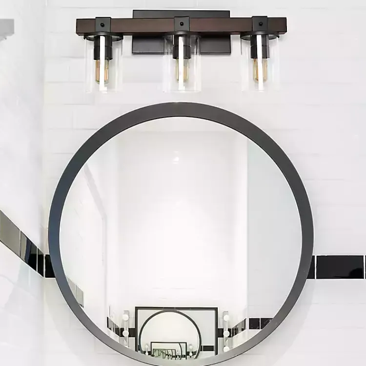 Kirklands Home Crossbeam Vanity Flushed Mount Shade Brown Hot