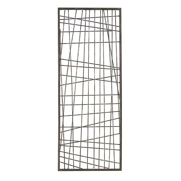 Kirklands Home Crosshatch Metal Frame Plaque Brown Clearance